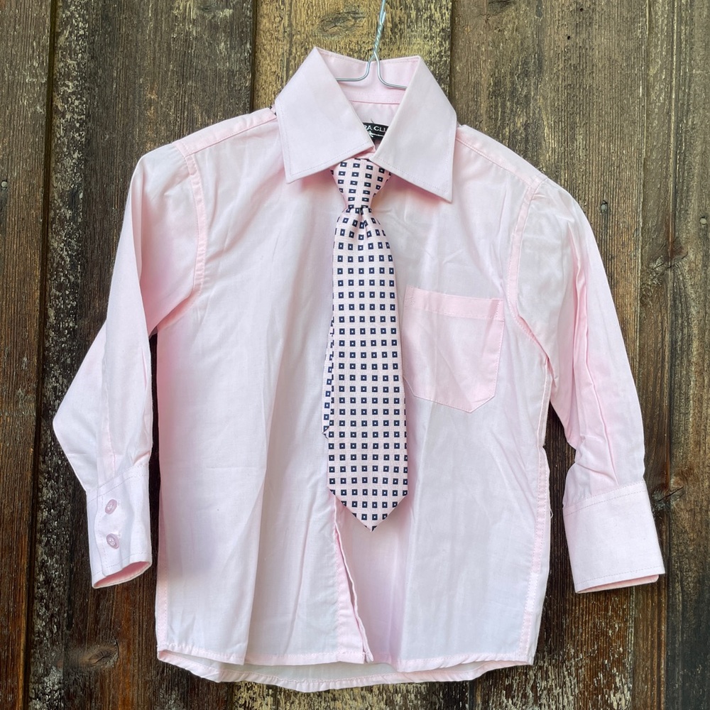 Sahara Club Button Down Dress Shirt Soft Pink e Coordinating Zipper Tie …